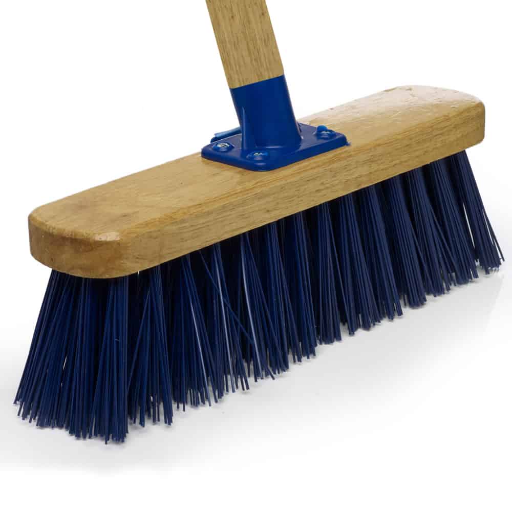 Yard Broom Blue Bristle 13" UK Bricks, Timber, Pavers, and Building