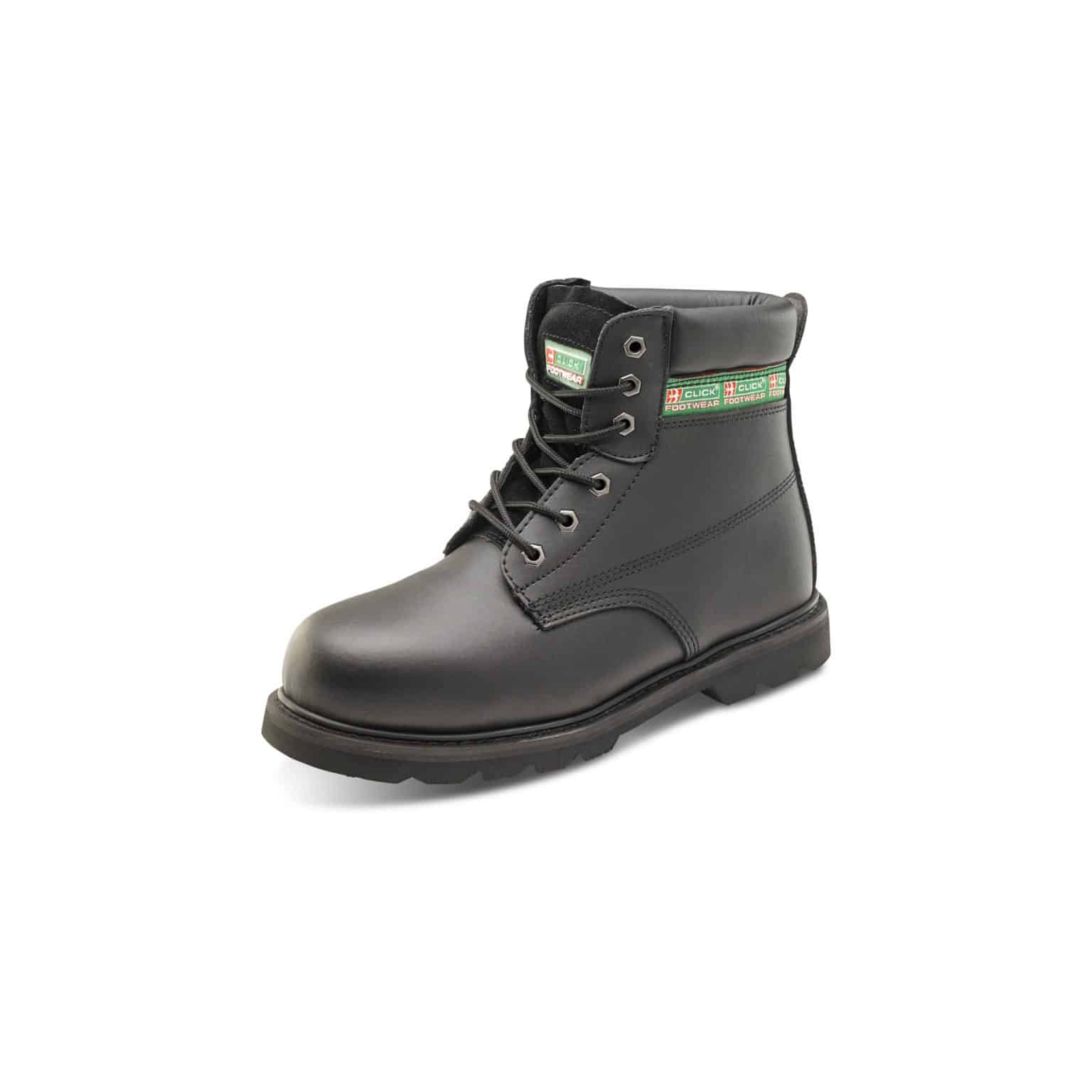 Black Leather Safety Boots (Goodyear) Each UK Bricks, Timber, Pavers