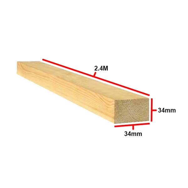 PLANED SMOOTH TIMBER 34MM 34 2.4