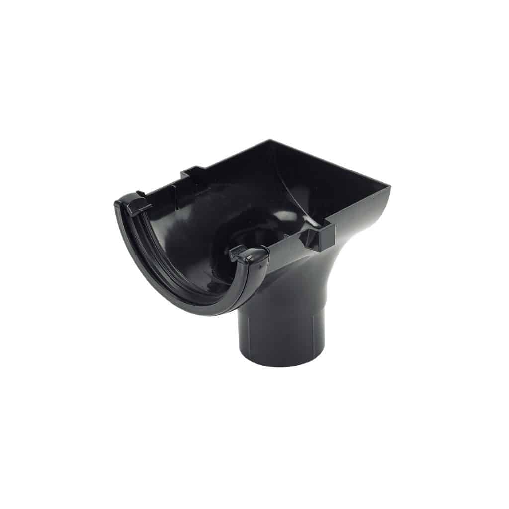 ROUND STOP END OUTLET BLACK