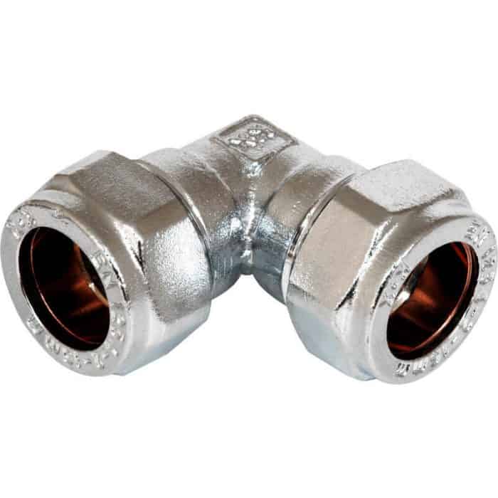 22mm compression elbow chrome plated