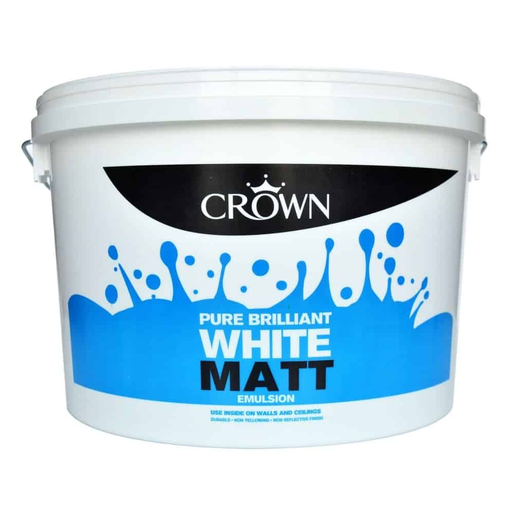 CROWN WHITE MATT EMULSION PAINT (10L) EACH – Buildland Ltd